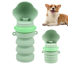Portable Dog Water Bottle LeakProof Foldable Drinking Cup Green Travel Hydration Bottle With Carry Strap For Dogs