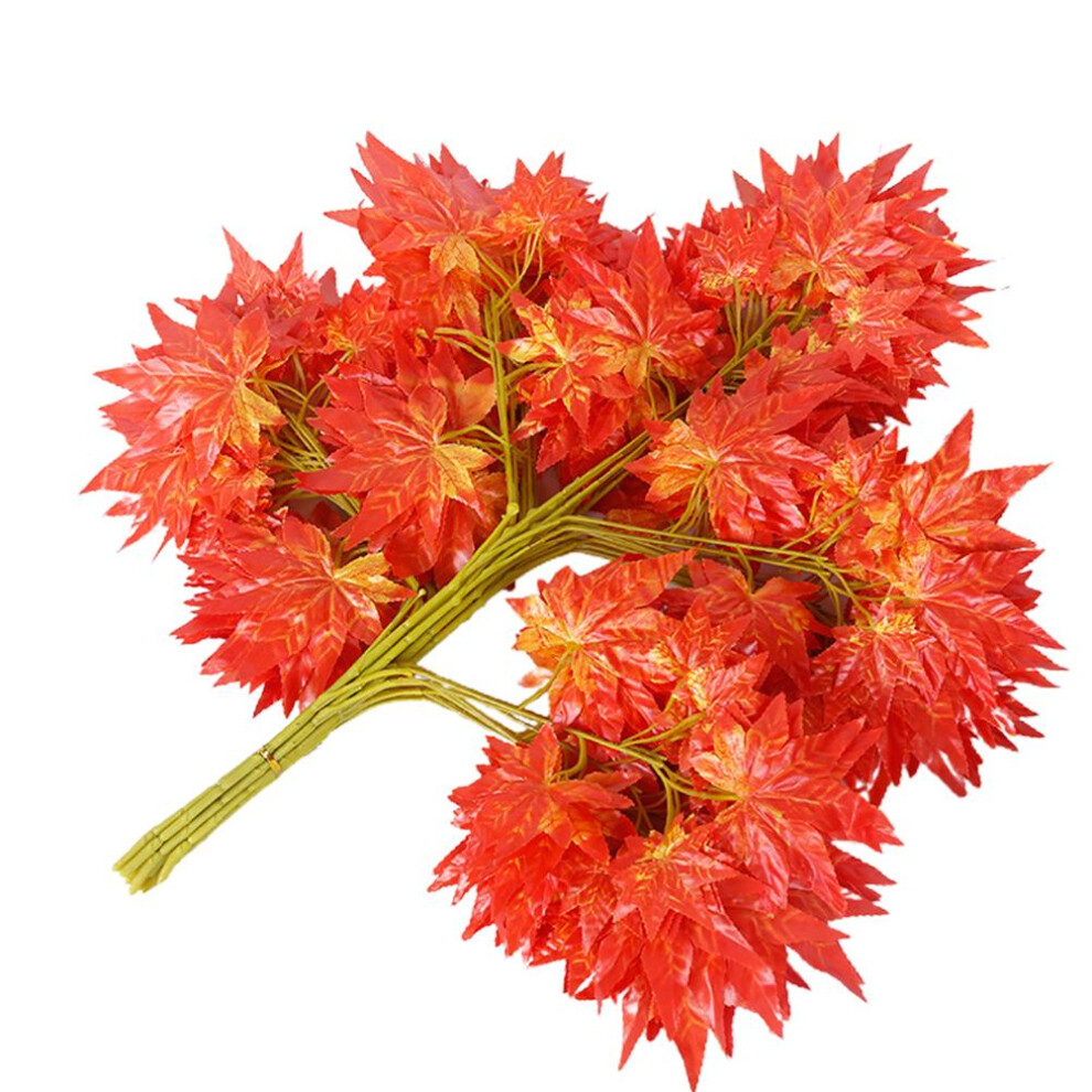 Fall Decorative Stems Silk Leaf Bushes Realistic Artificial Maple Branches Flexible Plastic Material Multi Scene Decoration Autumn Faux Plants Thanksg-image-OPC-PN8SR65-NEW