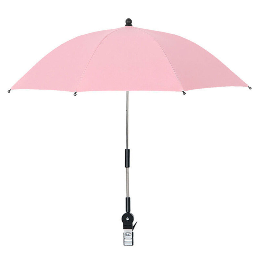 UV Protection Baby Parasol, Waterproof Stroller Attachment 360 Degree Rotatable Sunshade Universal Baby Stroller Accessory With Easy Clamp Installatio