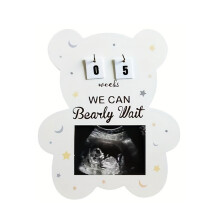 Wooden Baby Sonogram Picture Frame with Countdowns Week