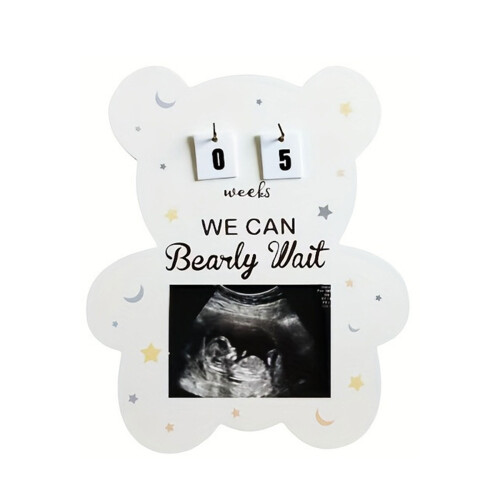 Wooden Baby Sonogram Picture Frame with Countdowns Week