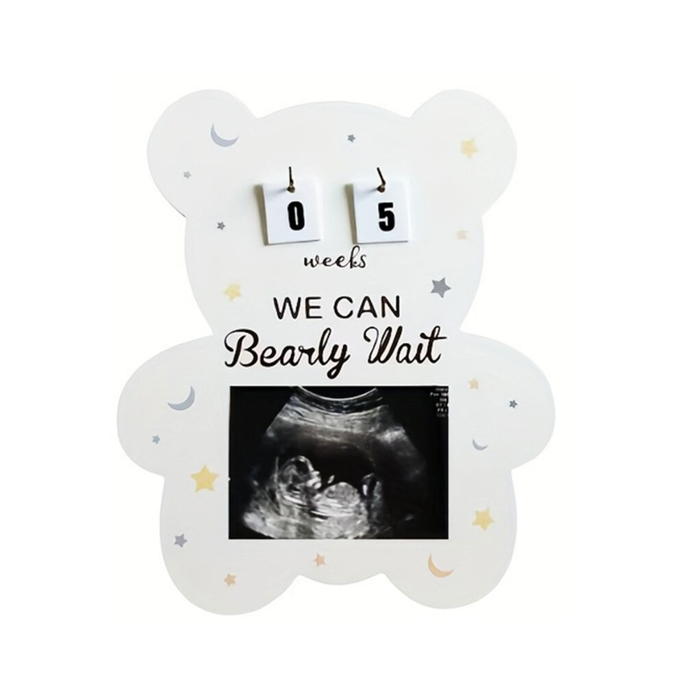 Wooden Baby Sonogram Picture Frame with Countdowns Week