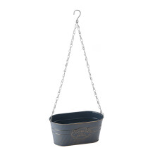 Vintage Metal Hanging Planters, Rustic Railing Planters with Detachable Hook Flower Pots, Indoor Outdoor Decor for Succulents, Herbs, Cacti, Basil, Or