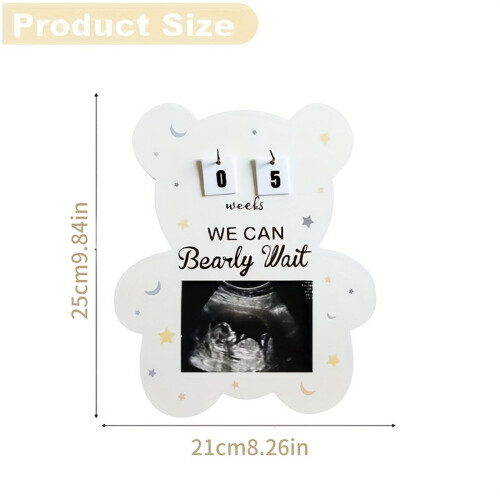Wooden Baby Sonogram Picture Frame with Countdowns Week 2
