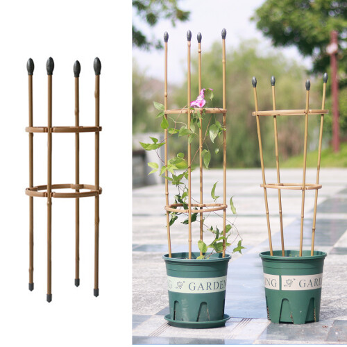 Υποστηρικτικό κήπου Rattan Trellis Πλαίσιο αναρρίχησης λουλουδιών Vintage στυλ Βάζο 2