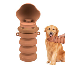 Dog Water Bottle Dispenser 26.5x10.2x10.2 Portable SpillProof With BuiltIn Bowl Orange For Travel Hiking Running Model 1