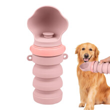 Portable Water Bottle for Dogs Foldable LeakProof Pet Cup Pink A For Outdoor Walking Hiking Camping Beach Road Trip