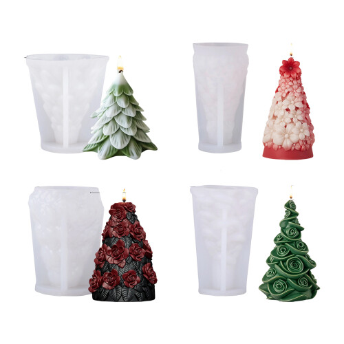 Christmas Tree Candle Molds Casting Molds Silicone Mould-A 1