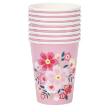 Stoviglie eleganti per eventi: bicchieri di carta rosa acceso, bicchieri usa e getta ecologici, bicchieri resistenti per feste di compleanno,