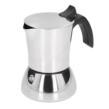 Moka-kande i rustfrit stål til induktion, espressomaskine, hurtigopvarmning, sikkerhedsventil til italiensk kaffemaskine, praktisk og praktisk til