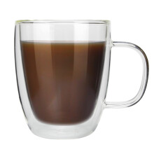 Tazza in vetro a doppia parete, tazze da caffè isolate per tè, latte, espresso, design a doppia parete in vetro borosilicato, tazza trasparente con