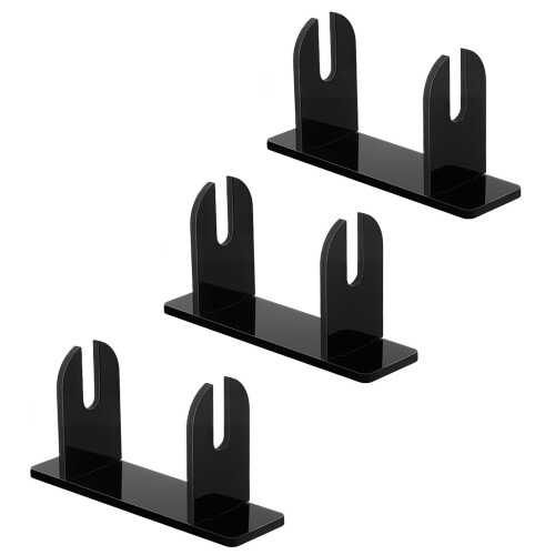 Clear Acrylic Fan Display Stand Clear Folding-Black 3 piece set
