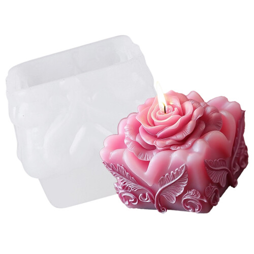 Rose Flower Shape Silicone Candle Mold for Making-Style C