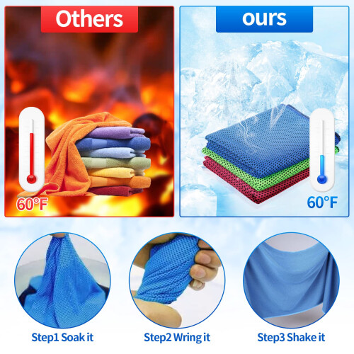 3pack/lot Soft And Breathable Chilly Towel Cool Anywhere Anytime 2
