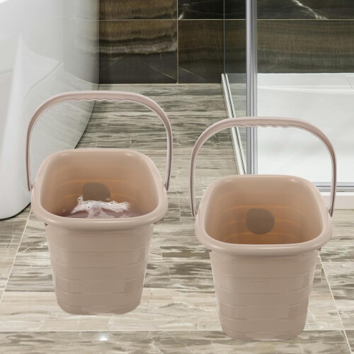 Square Plastic Bucket Portable Water Container Multipurpose Cleaning Bucket Easy Carry Handle 2