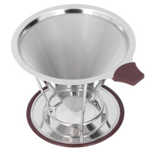 Eenvoudig te reinigen dubbel microgaas koffiefilter, draagbaar koffiezetapparaat voor stabiel zetten, roestvrijstalen filter zonder papier met
