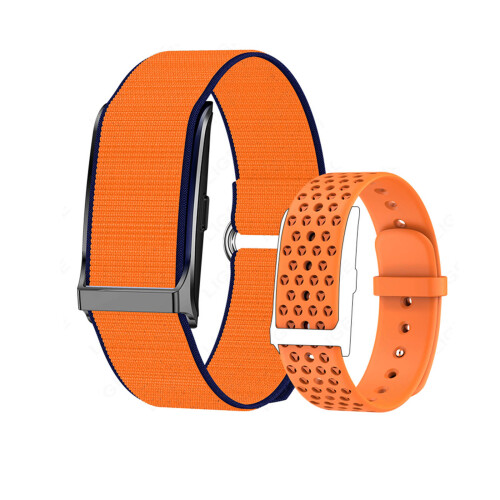 Comfortable Silicone Woven Design Activity Trackers-Orange