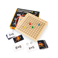 Jogo de Tabuleiro de Multiplicação Montessori de Madeira, Tabuleiro de Multiplicação Matemático de Madeira, Jogo de Tabuleiro de Multiplicaç