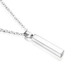Colar com pingente de barra personalizado para homens, pingente de barra vertical 3D, joias personalizadas para presentear o pai/namorado.
