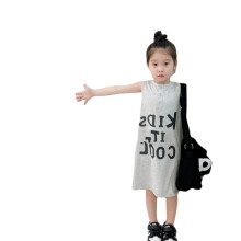 Sommerkleid für Mädchen, Kinder-Buchstaben-Prinzessinnen-Tanktop-Rock