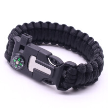 Survival Bracelet (2 Pack) | Flint Steel Fire Starter, Whistle, Compass, Hiking Accessories, Wild Camping Equipment Kit, Bushcraft, Emergency