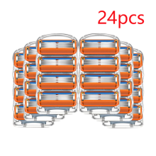 24 stuks 5-laags scheermesjes, scheercassettes, compatibel met Fusion 5 gezichtsscheerapparaat, hoes voor mannen