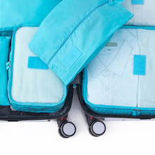 Sky Blue Waterproof Oxford Cloth 7 Set Packing Cubes for Travel
