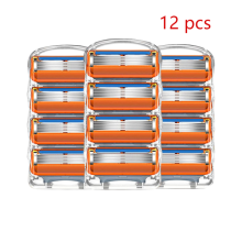 12 stuks 5-laags scheermesjes, scheercassettes, compatibel met Fusion 5 gezichtsscheerapparaat, hoes voor mannen