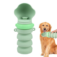 Portable Water Bottle for Dogs Leak Proof Foldable Feeder for Outdoor Walking Hiking Camping Green