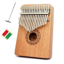 -Quality Mahogany, Portable Mbira Finger Piano, 17 Keys With Embossed Notes For Easy Learning, Compact Design For Travel And Outdoors, Gift For Kids,