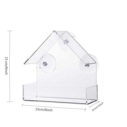 Ταΐστρα πουλιών Clear Perspex Πλεξιγκλάς Δίσκος ταΐσματος πουλιών Εξωτερικός ακρυλ 2
