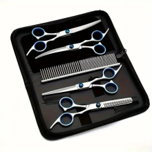 Tesoura para tosa de cães e gatos, conjunto de 5 tesouras curvas afiadas.