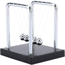 Pendolo di Newton con base in legno da 9*7,5*9,5 cm, educativo ed elegante, ideale per dimostrare l'energia cinetica e come regalo per gli amanti