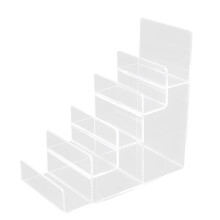 Sloped Acrylic Wallet Holder Shelf Clear-5-Layer Clear