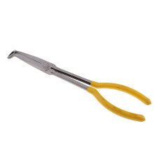 Bent Needle Nose Pliers 11Inch Long Reach Grip Handle Forged Stainless Steel For Precision Work In Tight Spaces