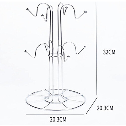 Mug Drying Rack 8Cup Hooks Tree Shaped Modern Tea Cup Holder Drainer 2