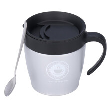 Tazza da viaggio con manico ergonomico, doppia parete in acciaio inossidabile con isolamento sottovuoto e coperchio a tenuta stagna per mantenere le