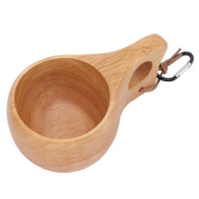 Hrnček Kuksa s drevenou rúčkou v severskom štýle bushcraft, ručne vyrobený gumený drevený pohár na kempovanie a každodenný život,
