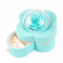 Regalo ideale, fiore stabilizzato, piccolo cofanetto regalo per gioielli con cassetto per donna