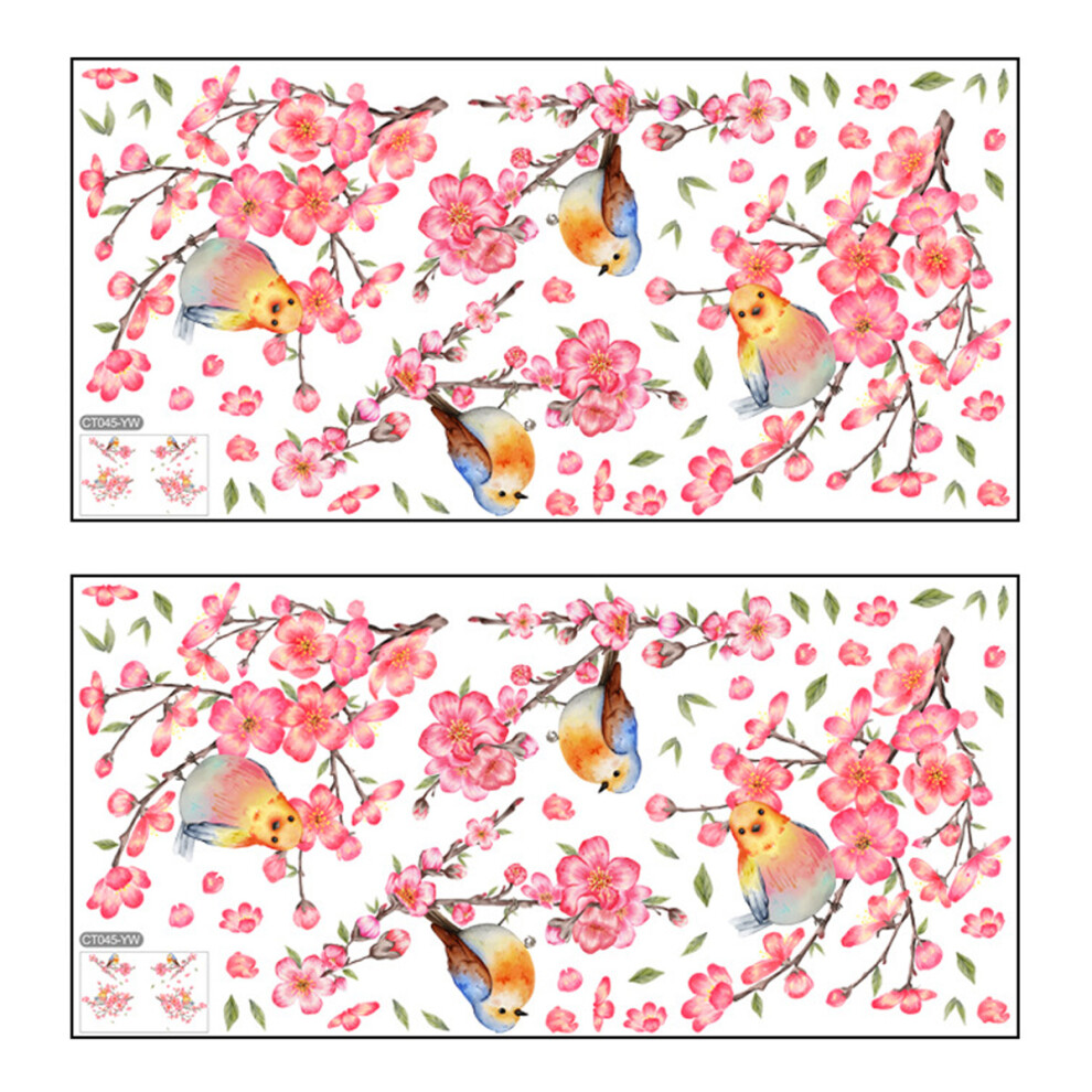 Decorative Birds Window Art, Reusable Peel and Stick Non-Adhesive Cling for Kids Nursery, Watercolor Style-image-OPC-PN8TV2J-NEW