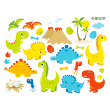 Charming Dinosaur Wall Art, Decorations for Nursery: Easy-to-Apply & Removable Wall Decals In Beautiful Colors
