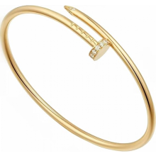 Edelstahl-Armband mit Nagelkopf, Kopf und Ende mit Diamanten
