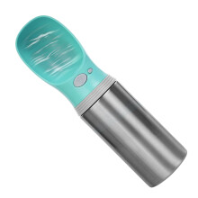 Dog Portable Water Bottle 400Ml Stainless Steel ABS, Pet Travel Dispenser SpillProof Hydration For Outdoors