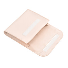 Leather Power Backup Organizers Pouch For-Milk apricot white