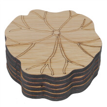 Conjunto de descansos de xícara de chá em madeira de bambu para uso diário, com isolamento térmico e design exclusivo, acessórios decorativos