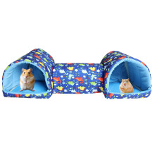 Hamster Tunnel Blue Hideaway Beds Soft, Machine Washable Cage Accessory For Hamsters, Chinchillas, Ferrets, Rabbits