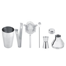 Kit de barman profissional, elegante, com utensílios de aço inoxidável, ideal para preparar coquetéis em casa. Perfeito para entretenimento em