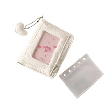 Flexible 5 Rings Binder Organizers 3Inch Mini Photo Album-White