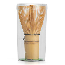 Batedor de bambu natural artesanal com cerdas finas para preparo delicado de matcha, batedor de bambu com 100 pontas feito de bambu orgânico