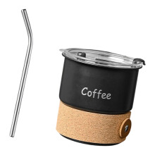 Tasse à café en acier inoxydable à Double paroi 304,-Noir